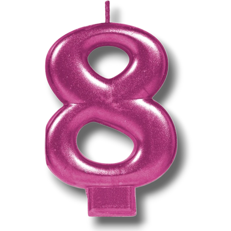 Vela Numero Magenta 8 C/1