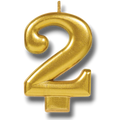 Vela Numero Dorado 2 C/1