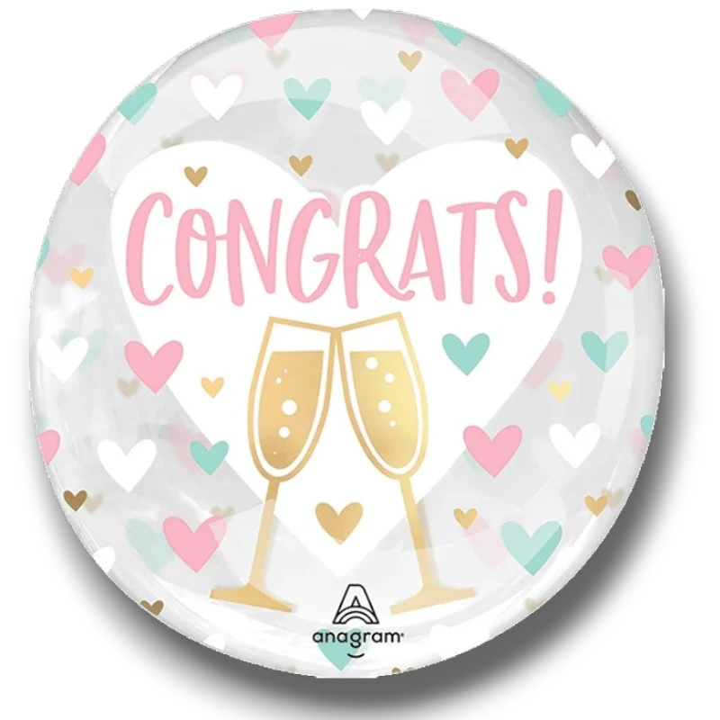 Bubble 18" Congrats Hearts C/1