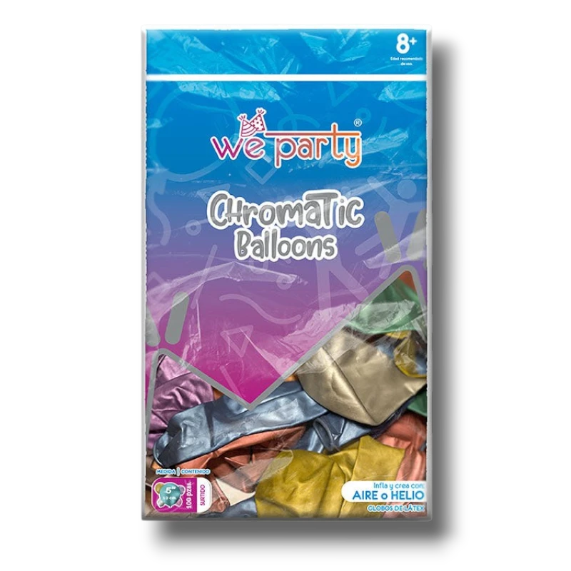 Bolsa De Globos Chrome 5" Surtido C/100