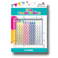 Striped Colored Candle C/24