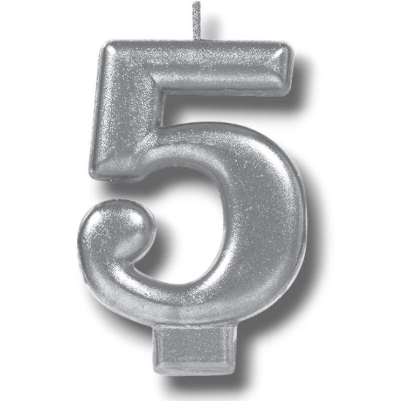 Vela Numero Plata 5 C/1