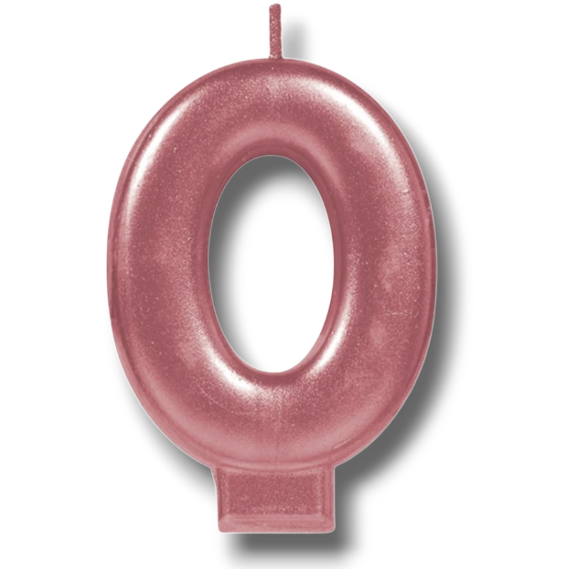 Vela Numero Oro Rosa 0 C/1