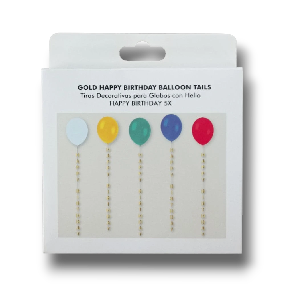 Tiras Happy Birthday Foil Para Globo C/5
