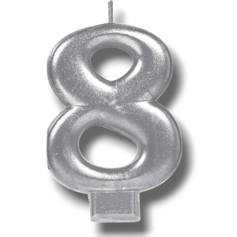 Vela Numero Plata 8 C/1