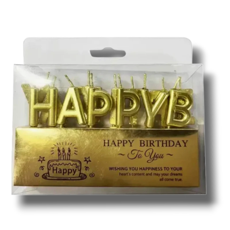 Vela Happy Birthday Doradas C/1