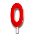 Vela Jumbo Numero Rojo 0 C/1