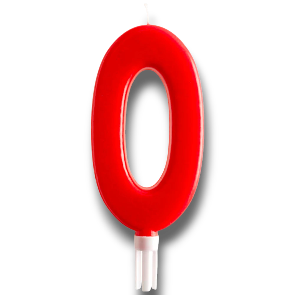 Vela Jumbo Numero Rojo 0 C/1