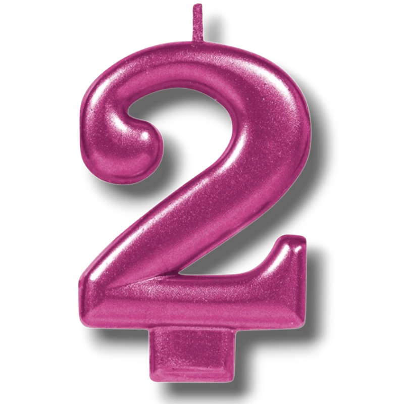 Vela Numero Magenta 2 C/1