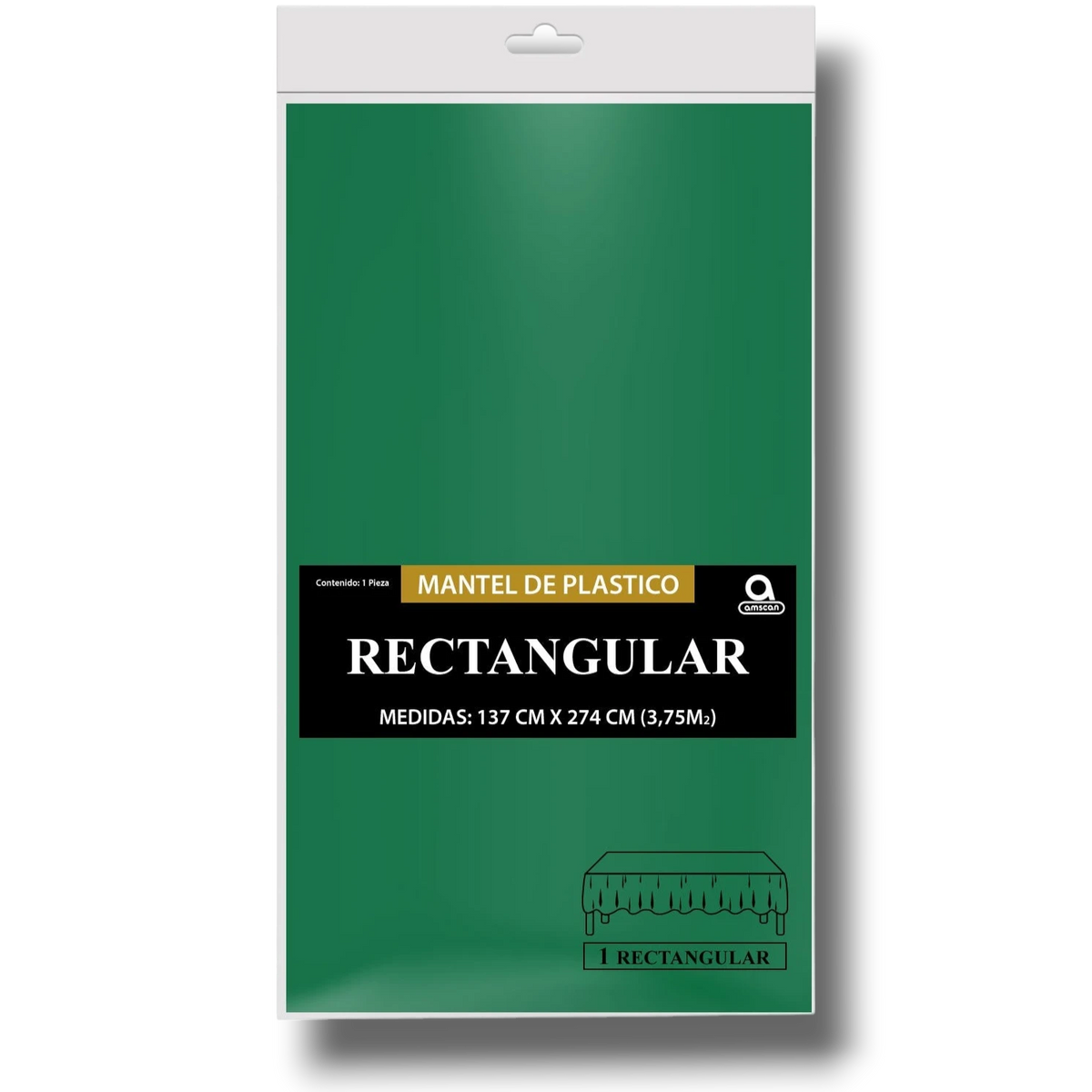 Mantel Rectangular Verde Bandera C/1