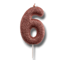 Vela Oro Rosa Número 6 C/1