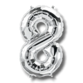 Globo 14" Numero 8 Plata C/1