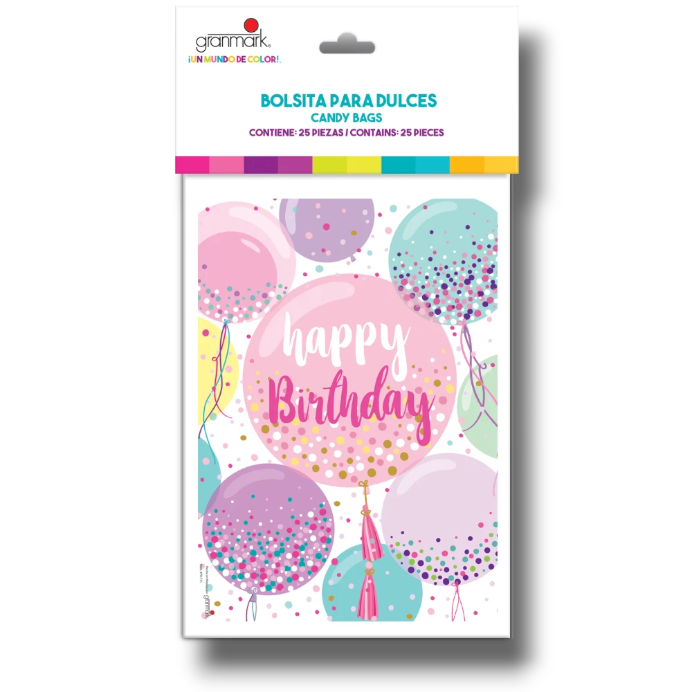 Bolsa Dulcera Happy Birthday Sweet Balloons C/25