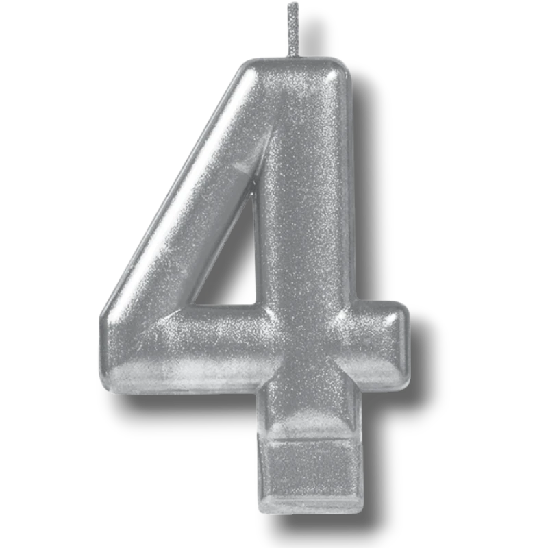 Vela Numero Plata 4 C/1