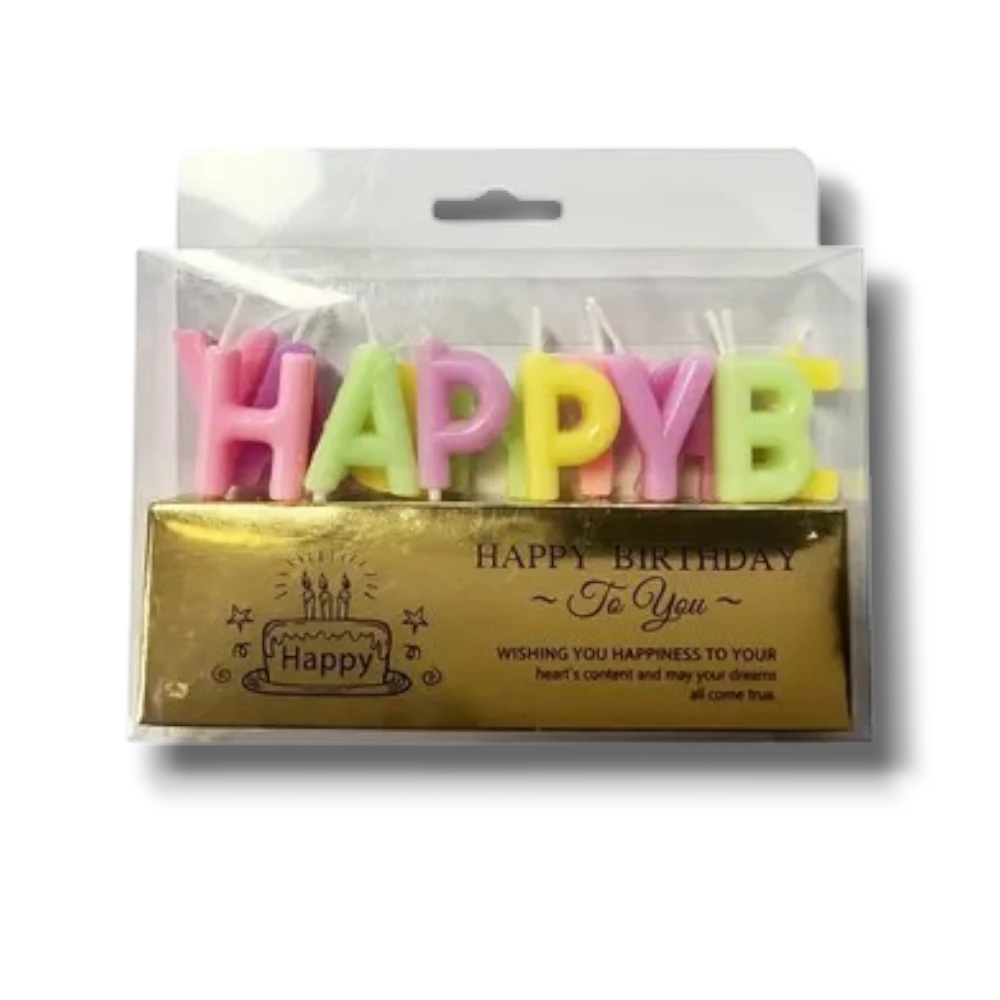 Vela Happy Birthday Colores Pastel C/1