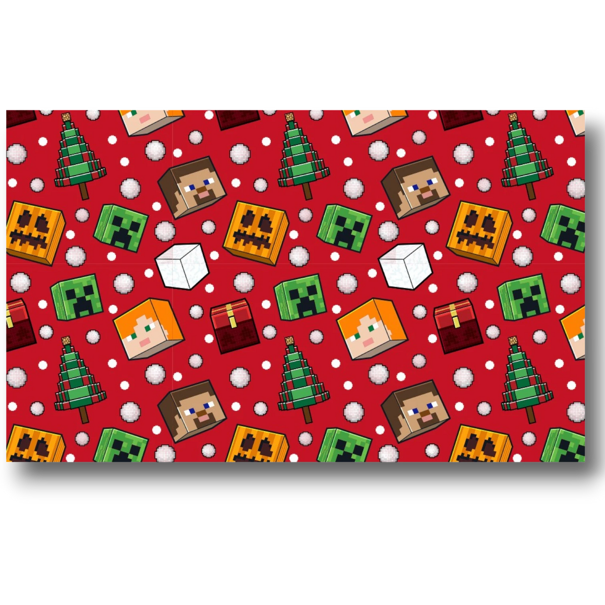 Papel Envoltura Minecraft Navidad C/1