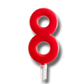 Vela Jumbo Numero Rojo 8 C/1