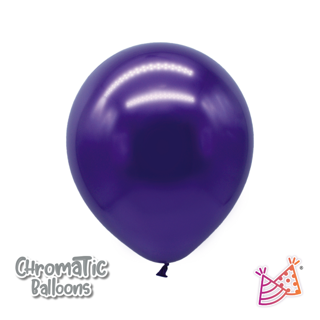 Bolsa De Globos Chrome 5" Morado C/100