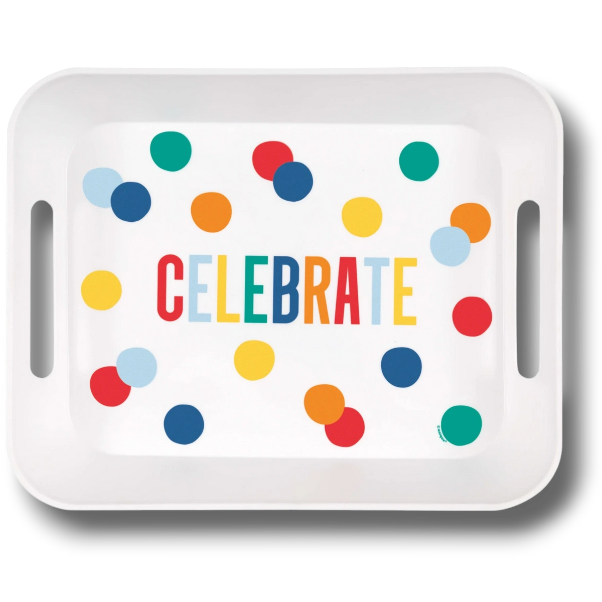 Charola de Plastico Happy Birthday Dots C/1