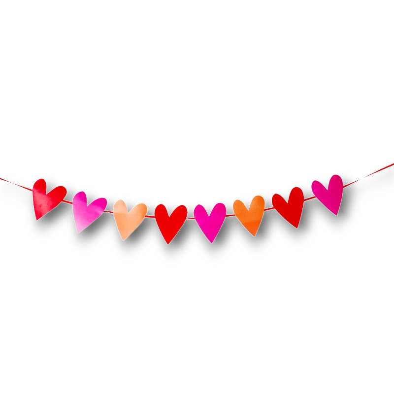 Banderin De Papel De Corazones C/1