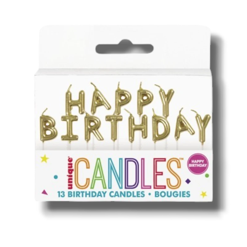 Velas Happy Birthday Oro C/1