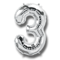 Globo 14" Numero 3 Plata C/1