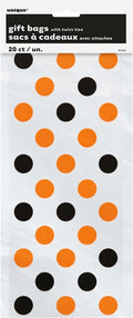 Bolsa Celofan Con Lunares Naranja y Negro C/20