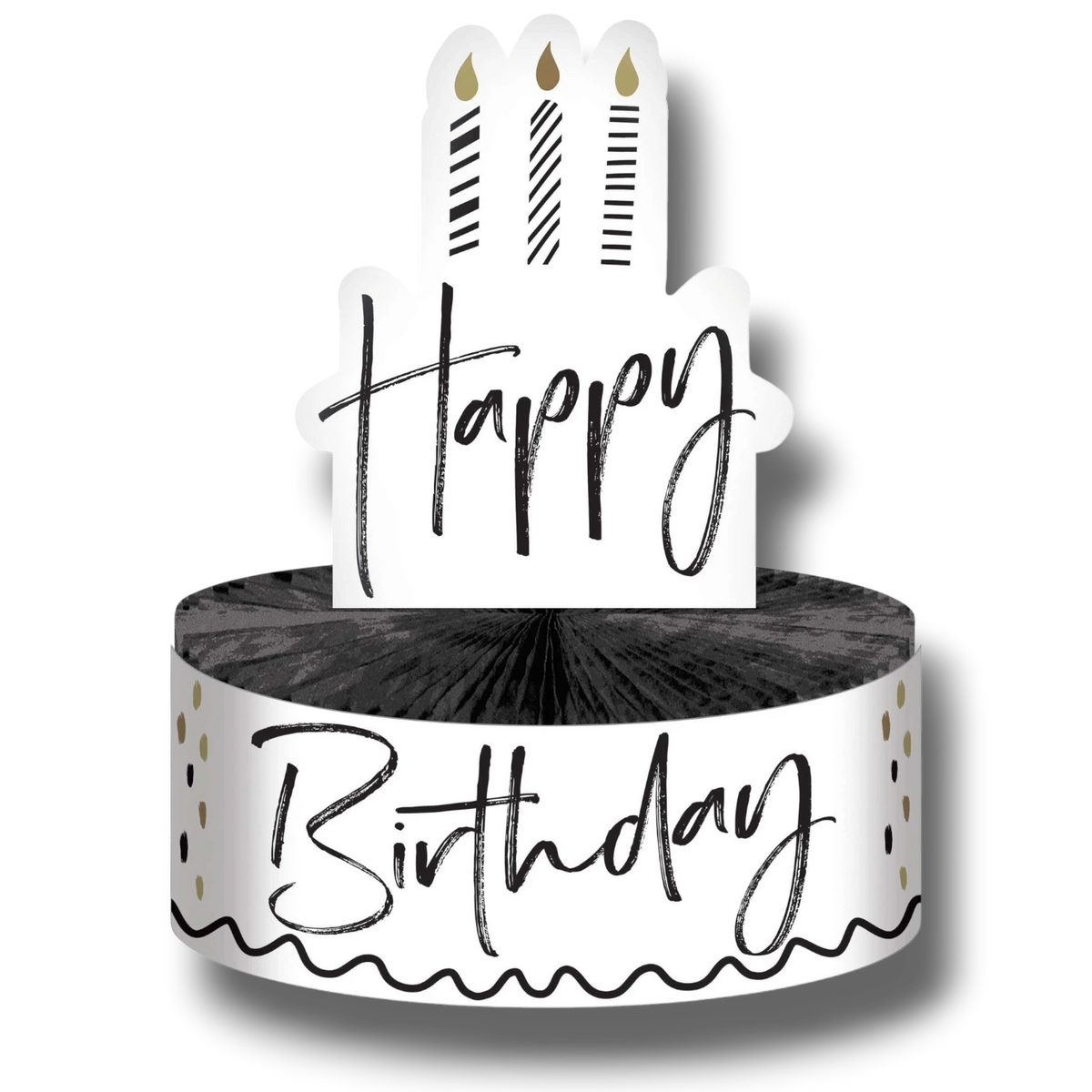 Centro de Mesa Happy Birthday Golden Wishes C/1