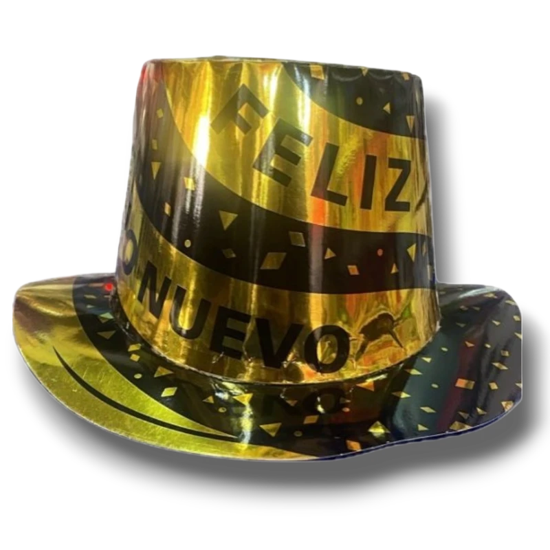 Sombrero Carton HNY Dorado C/1