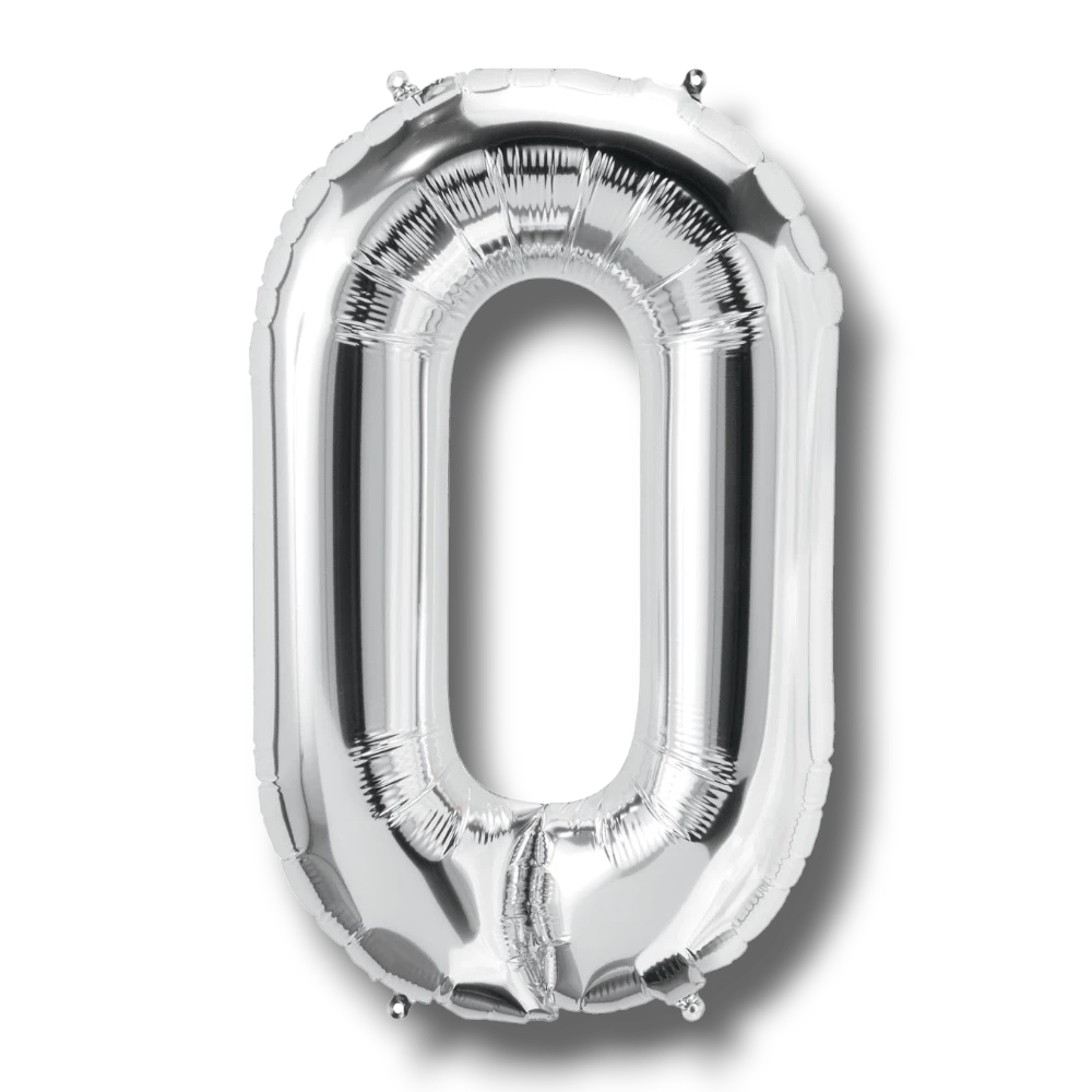 Globo 14" Numero 0 Plata C/1