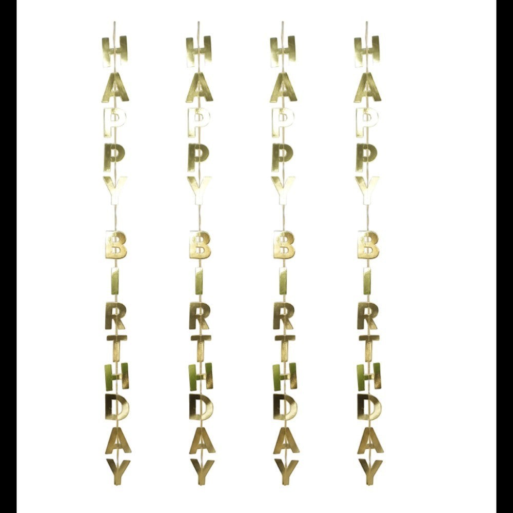 Tiras Happy Birthday Foil Para Globo C/5