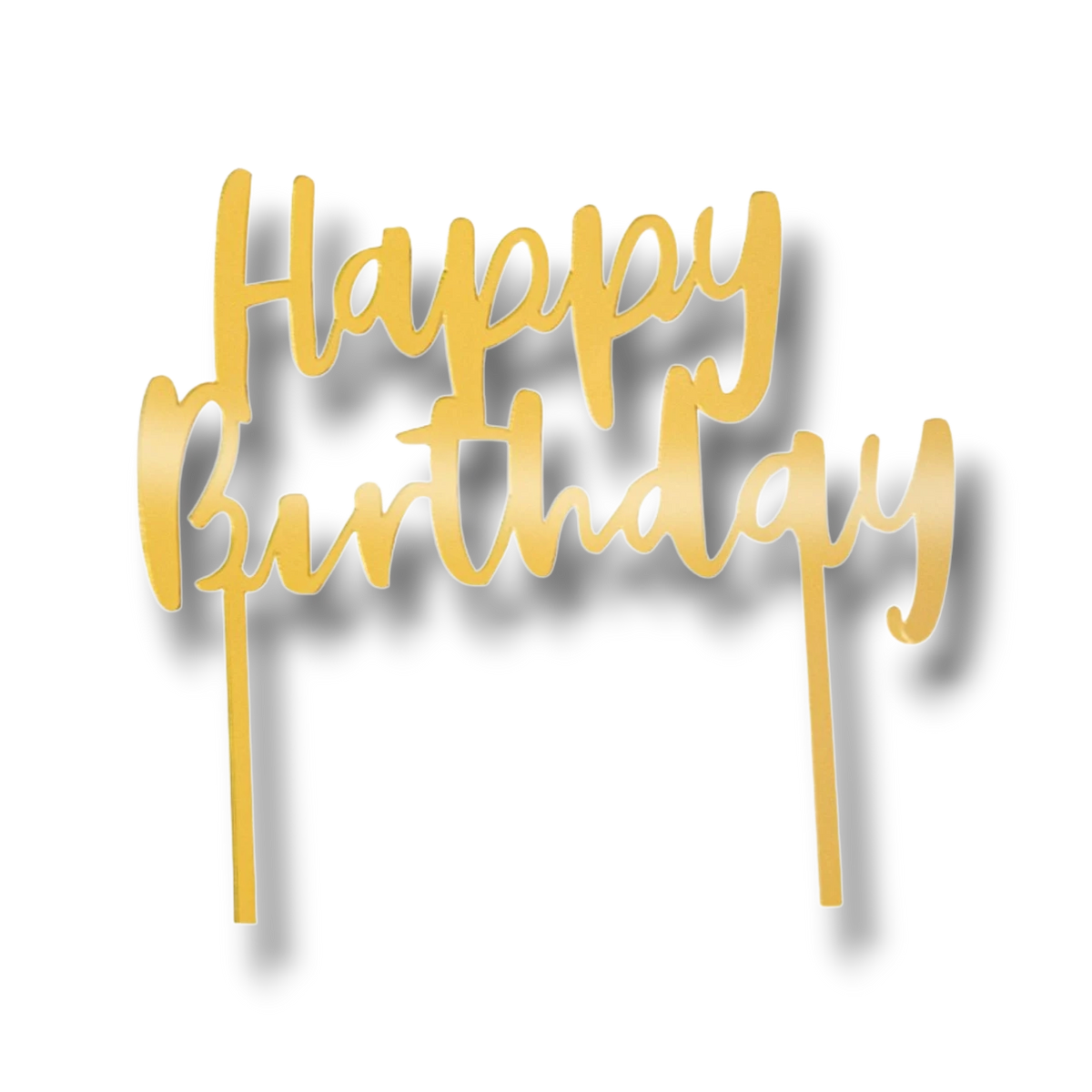 Topper Para Pastel Happy Birthday Dorado Foil  C/1