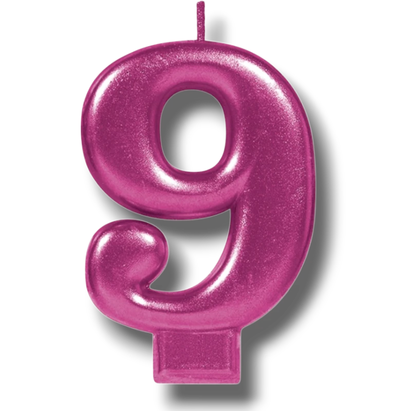 Vela Numero Magenta 9 C/1