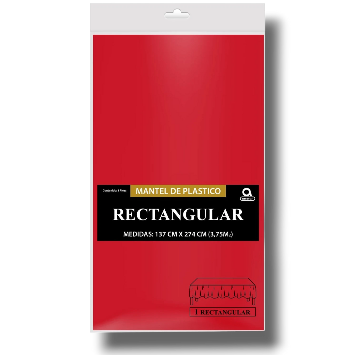 Mantel Rectangular Rojo C/1