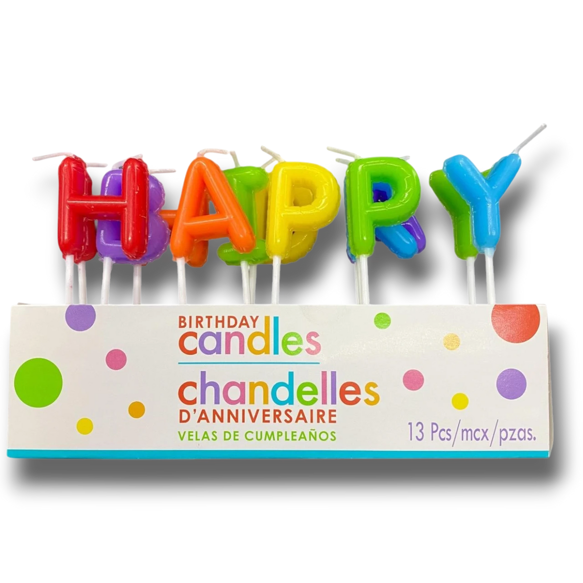 Vela Happy Birthday Colores C/1