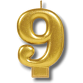 Vela Numero Dorado 9 C/1
