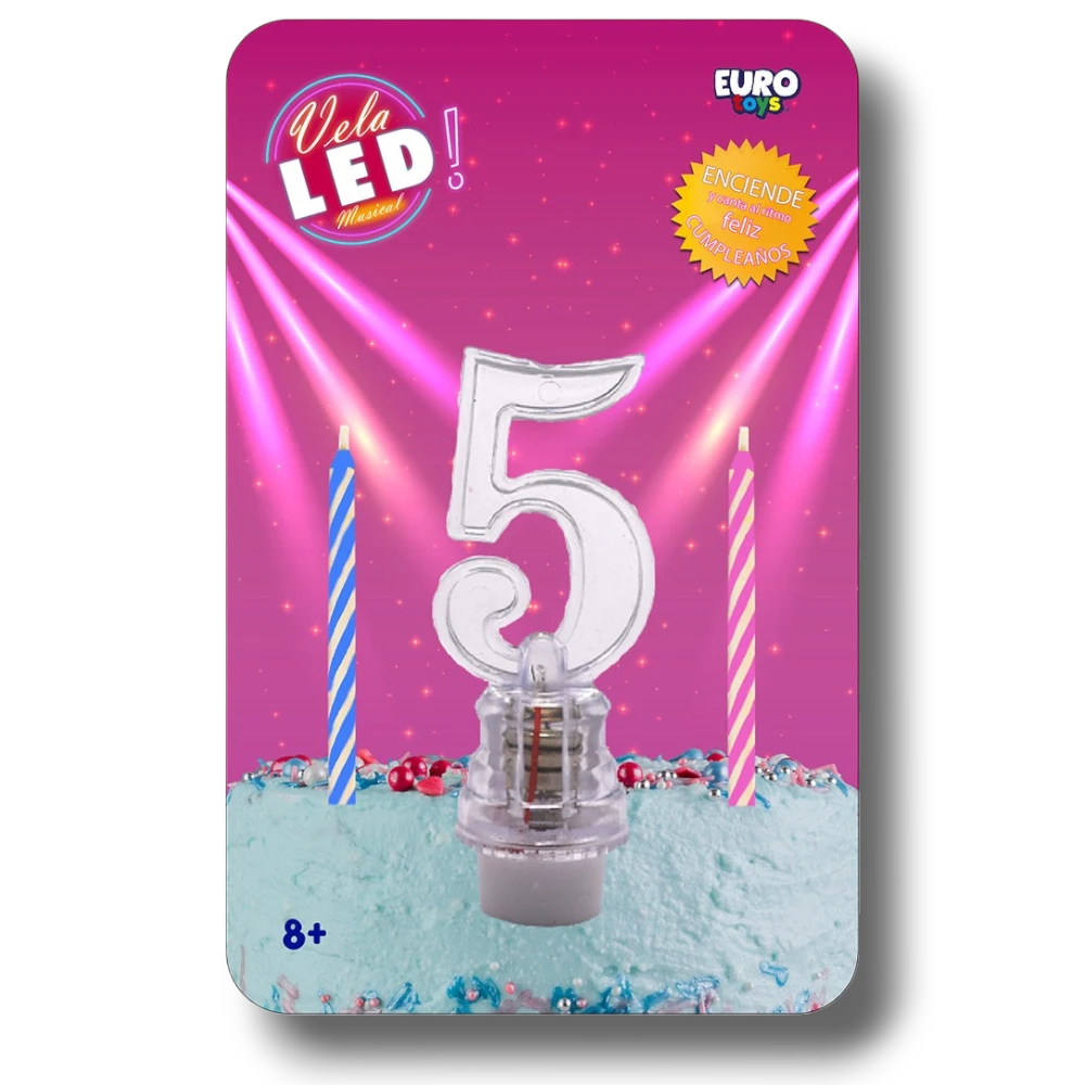 Vela Led Numero 5 C/1