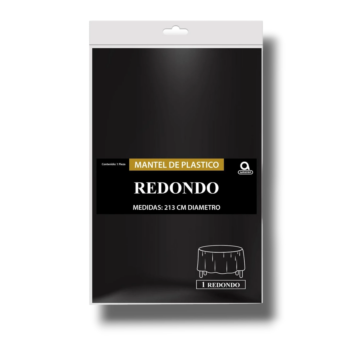 Mantel Redondo Negro C/1