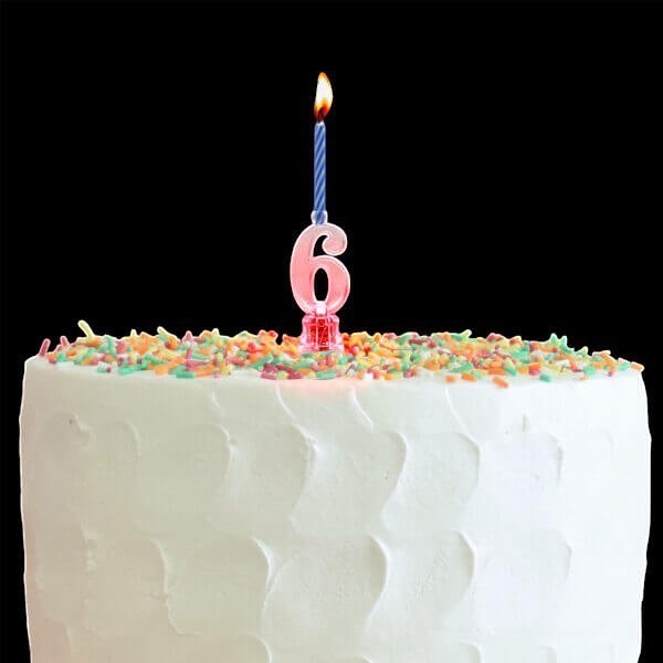 LED Candle Number 6 C/1