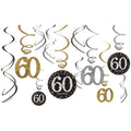 Swirl Decorations HBD 60s Sparkling Celebration C/12