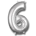 Balloon 26" Number 6 Silver C/1