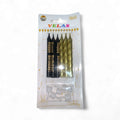 Stick Candles with Black/Gold Base (6 Pack)
