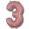 Balloon 26" Number 3 Rose Gold C/1