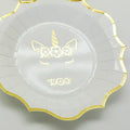 Plato 9" Unicornio Dorado C/8