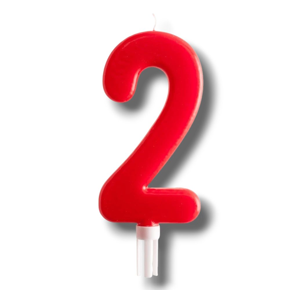 Vela Jumbo Numero Rojo 2 C/1