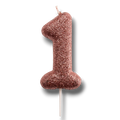 Vela Oro Rosa Número 1 C/1