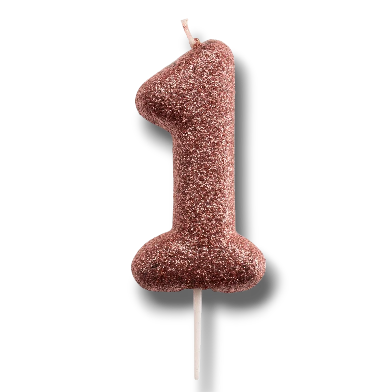 Vela Oro Rosa Número 1 C/1
