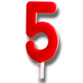 Vela Jumbo Numero Rojo 5 C/1