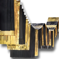 Foil &amp; Tissue Ceiling Hanging Garland Gold / Black C/1