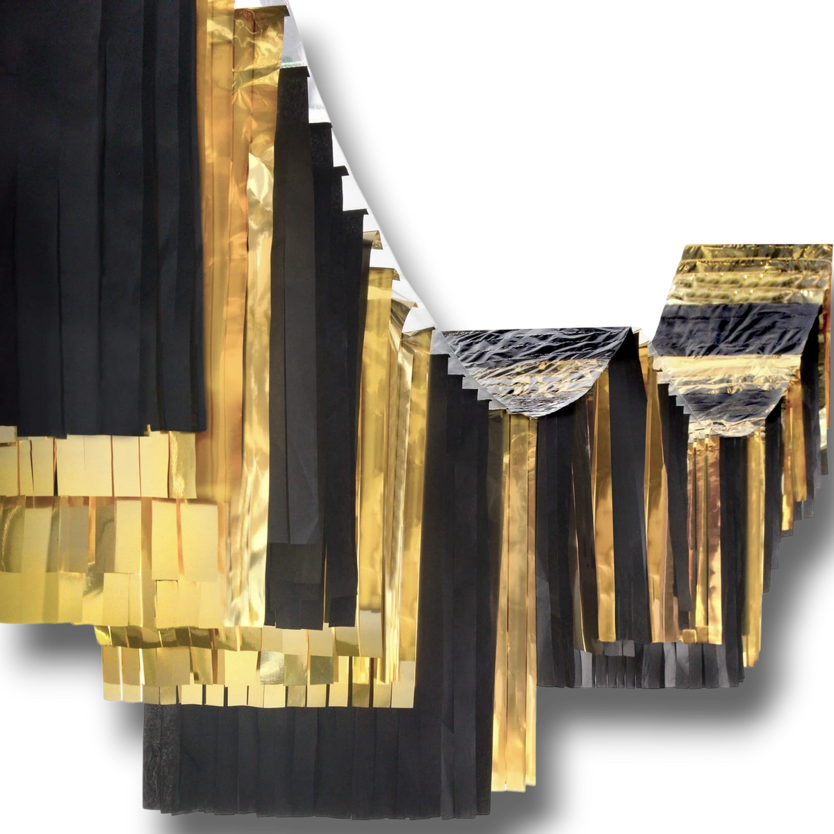 Foil & Tissue Ceiling Hanging Garland Dorado / Negro C/1